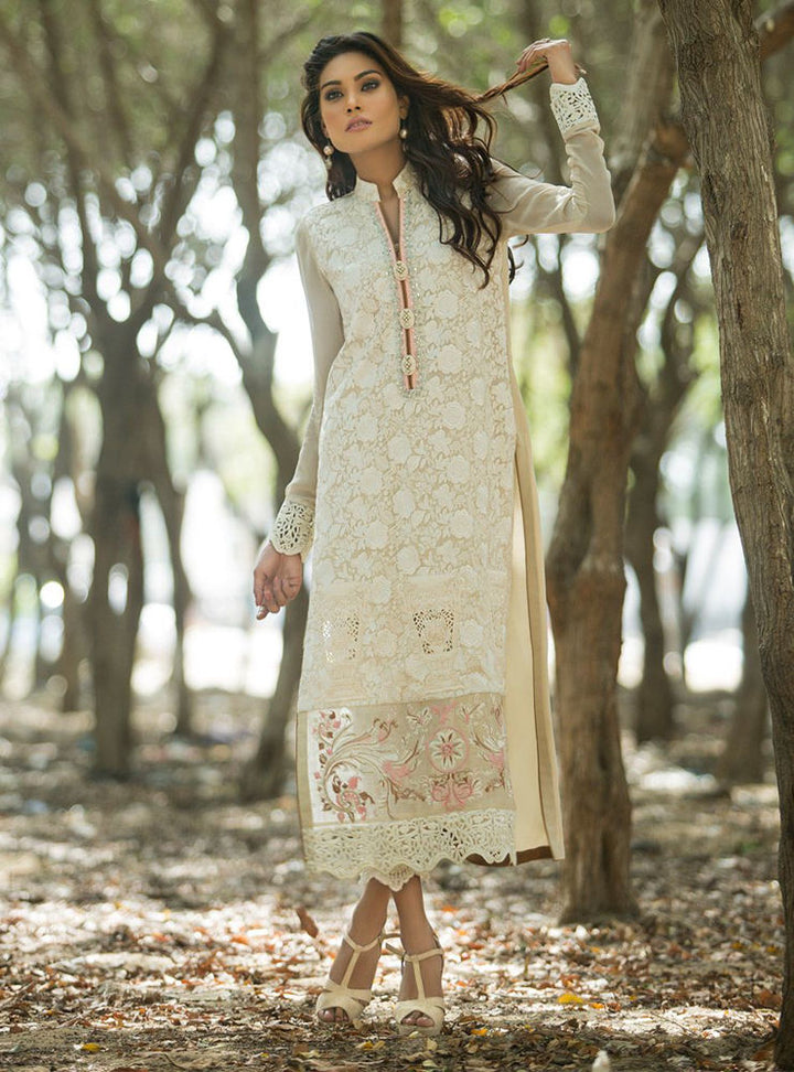 Ivory Floral Chiffon Shirt