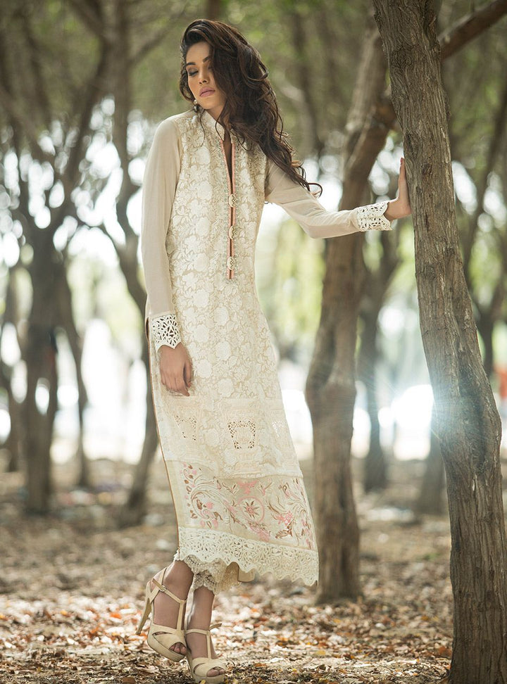Ivory Floral Chiffon Shirt