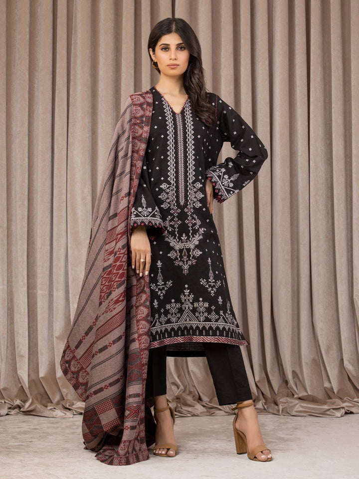 EWU22V14-25052 Unstitched Black Embroidered Marina 3 Piece