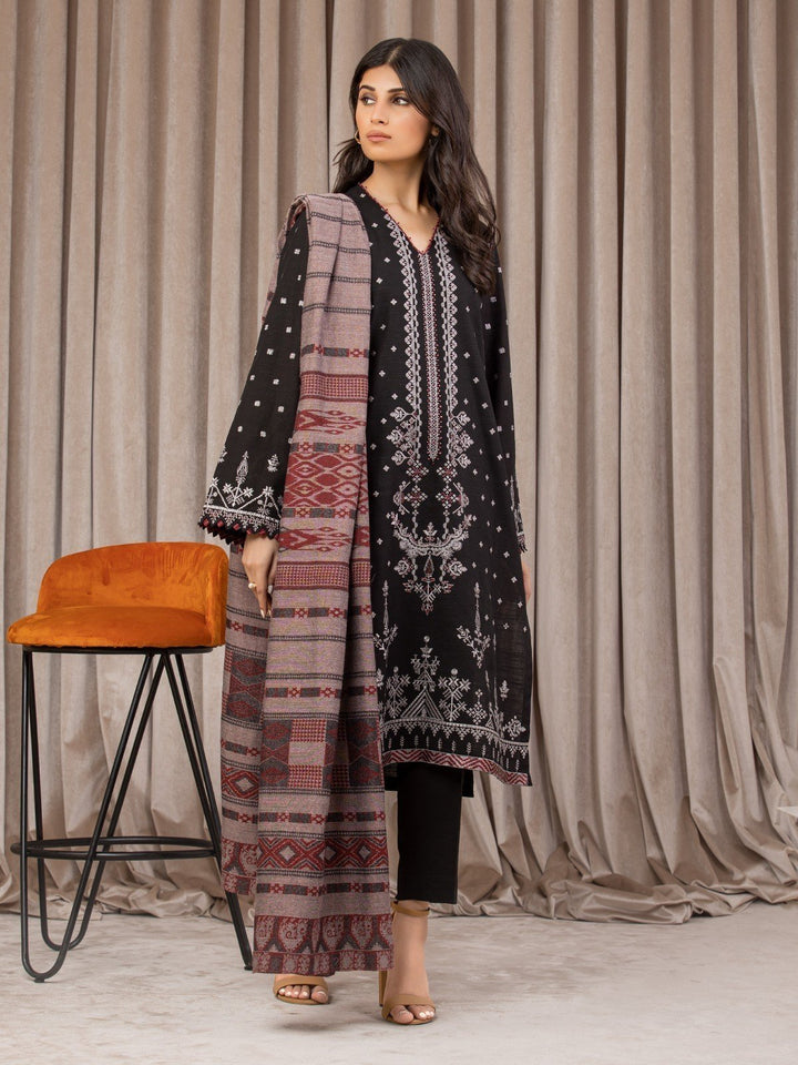 EWU22V14-25052 Unstitched Black Embroidered Marina 3 Piece