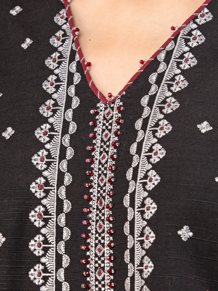 EWU22V14-25052 Unstitched Black Embroidered Marina 3 Piece