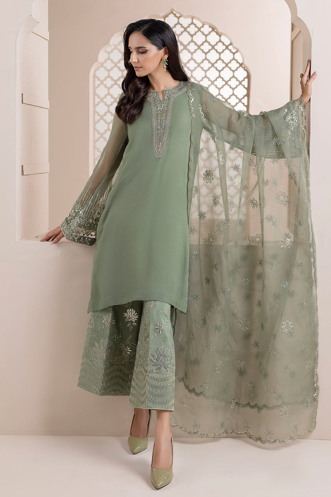 EMBROIDERED CHIFFON PR-841