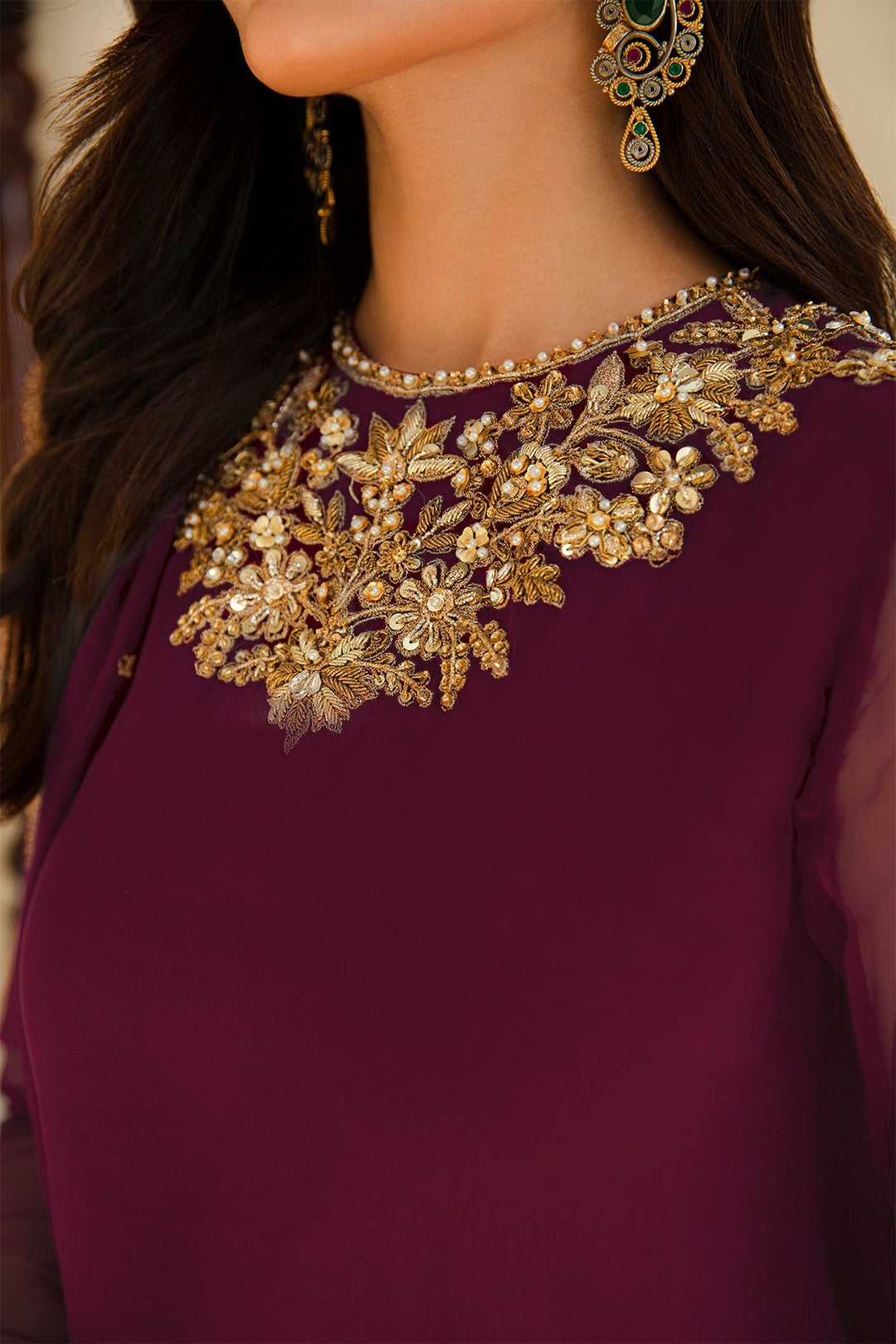 EMBROIDERED CHIFFON PR-829