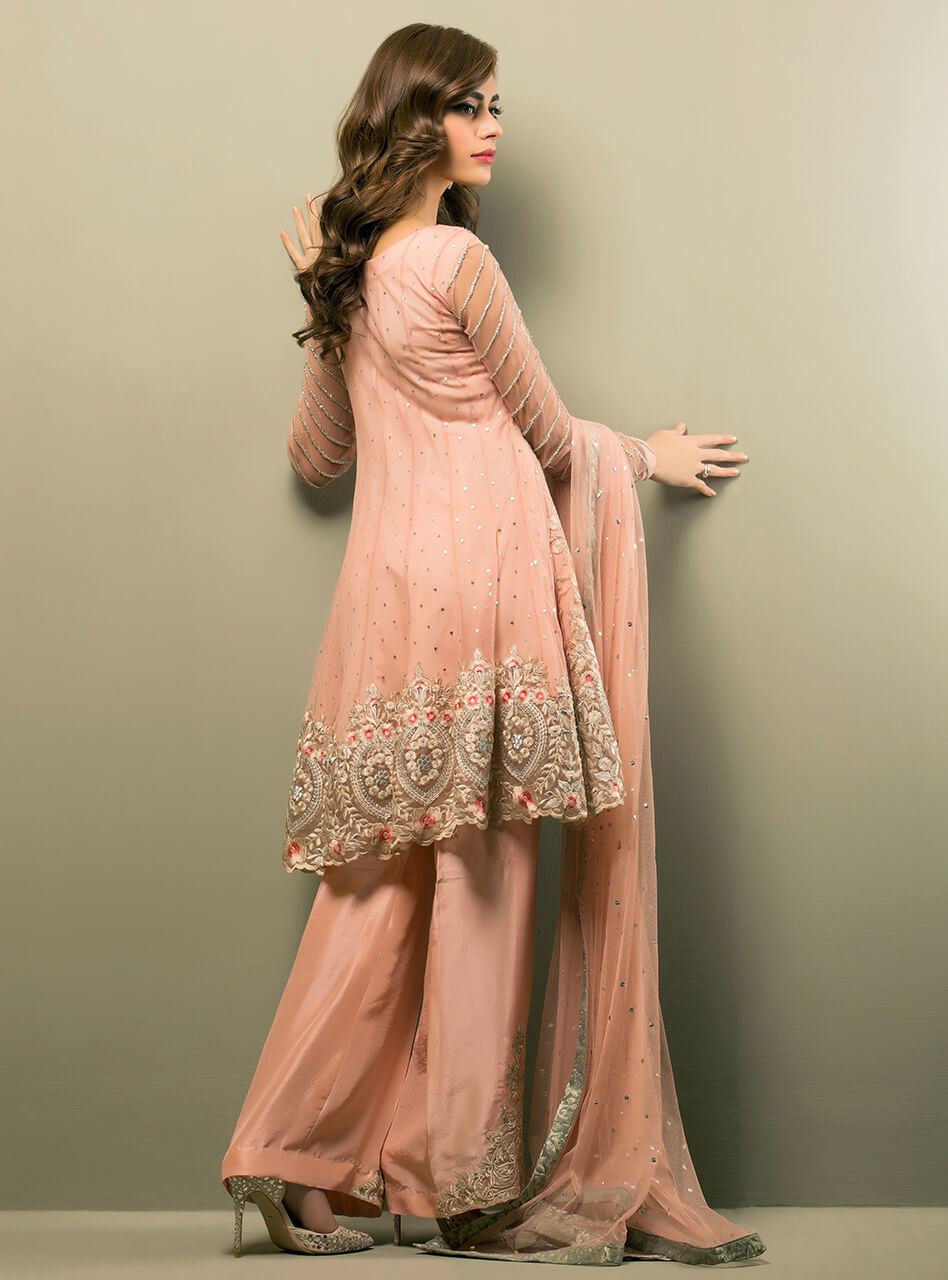 Salmon Pink Angrakha