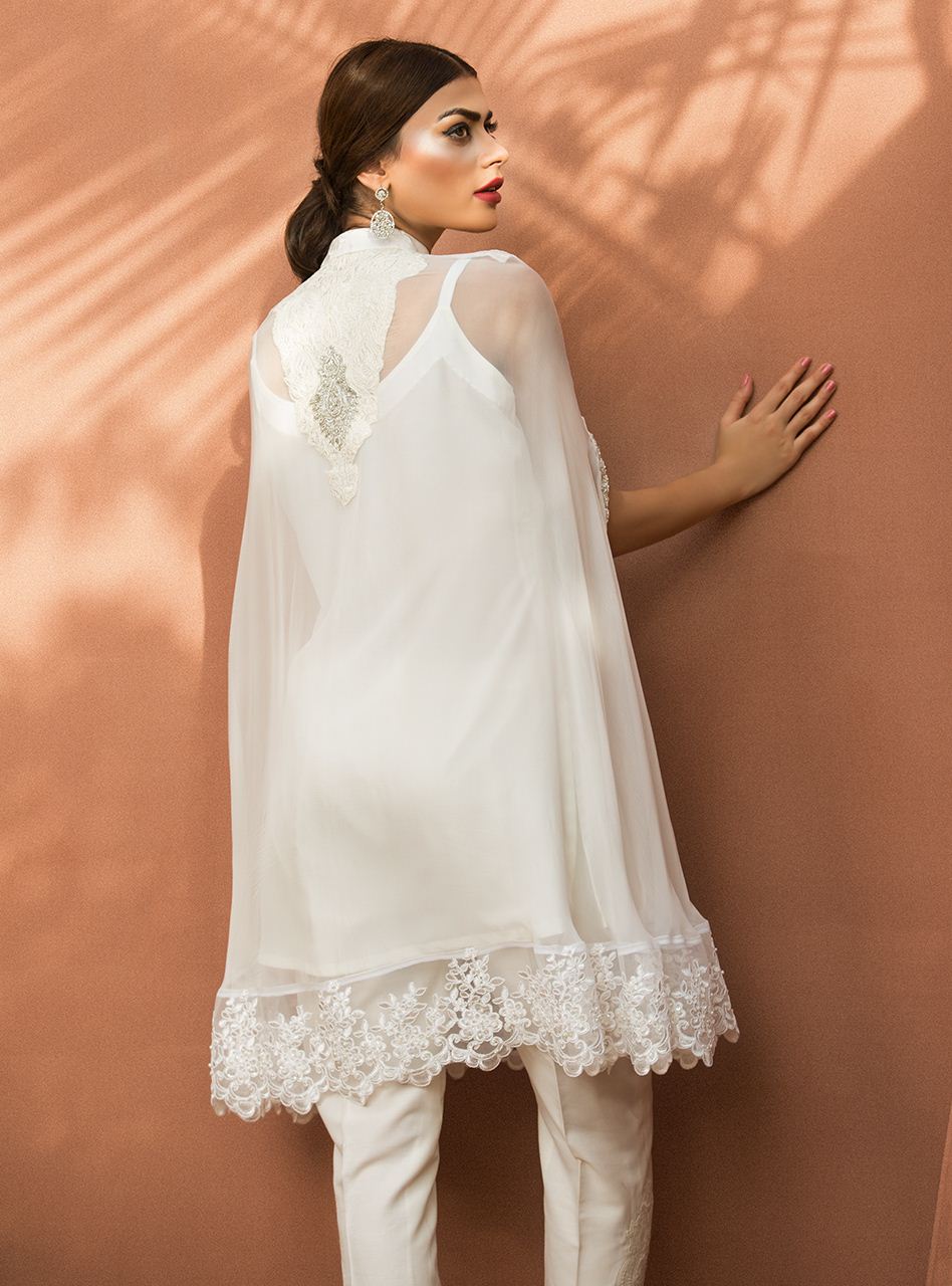 Chiffon White Cape