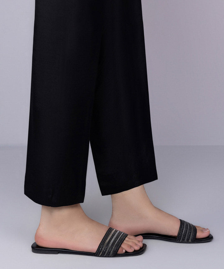 Raw Silk Cigarette Pants