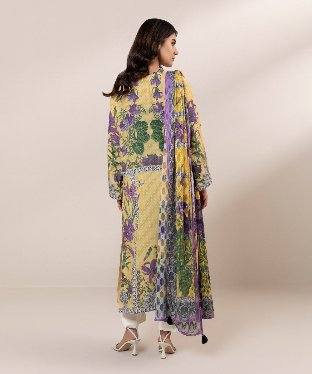 2 Piece - Printed Silk Suit