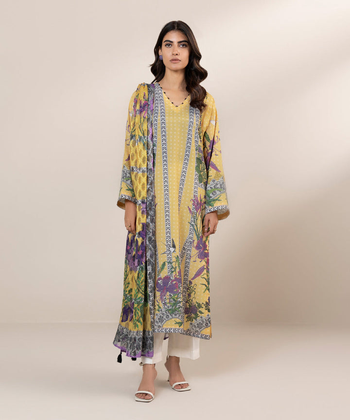 2 Piece - Printed Silk Suit