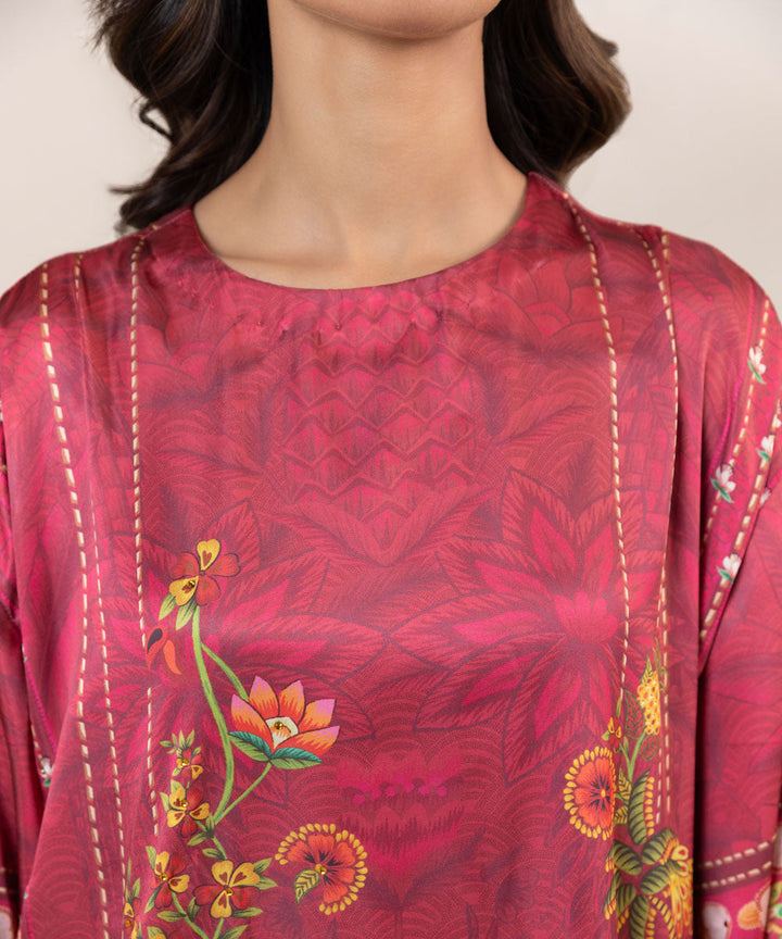 2 Piece - Printed Silk Suit