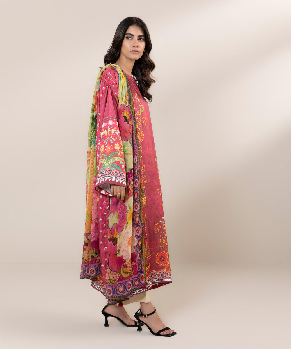 2 Piece - Printed Silk Suit