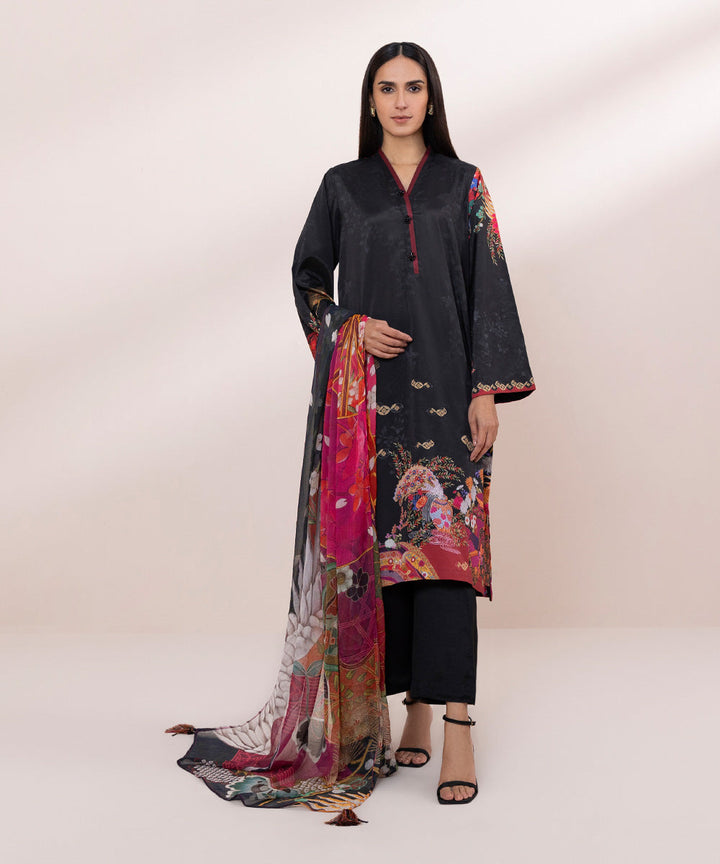 2 Piece - Printed Silk Suit