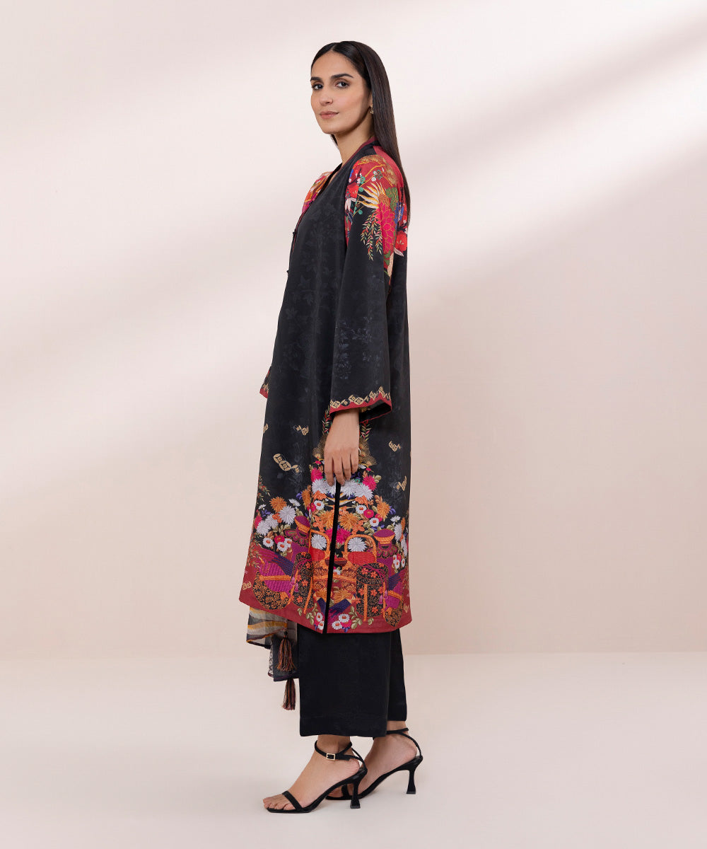 2 Piece - Printed Silk Suit