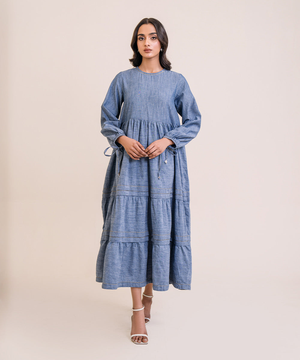 Chambray Tier Dress