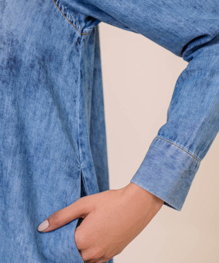 Flared Denim Shirt