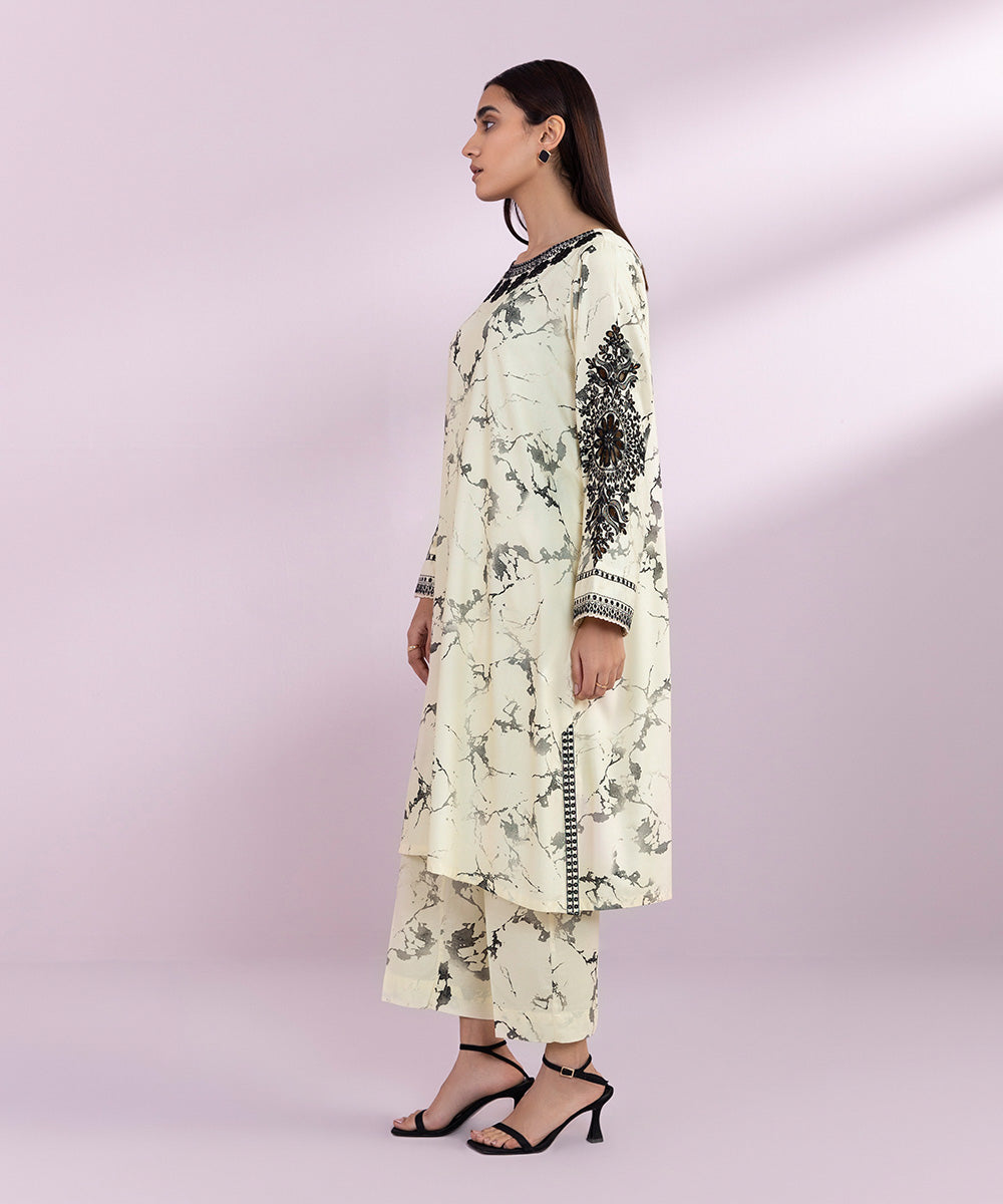 Embroidered Arabic Lawn Shirt