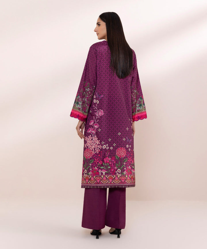 2 Piece - Embroidered Silk Suit