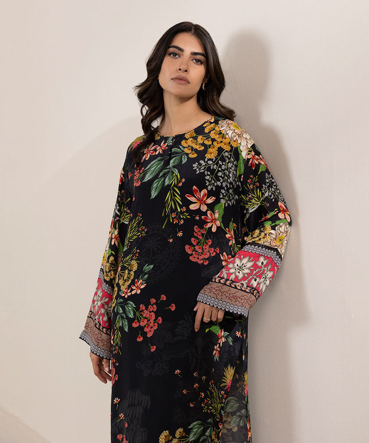 2 Piece - Printed Silk Suit