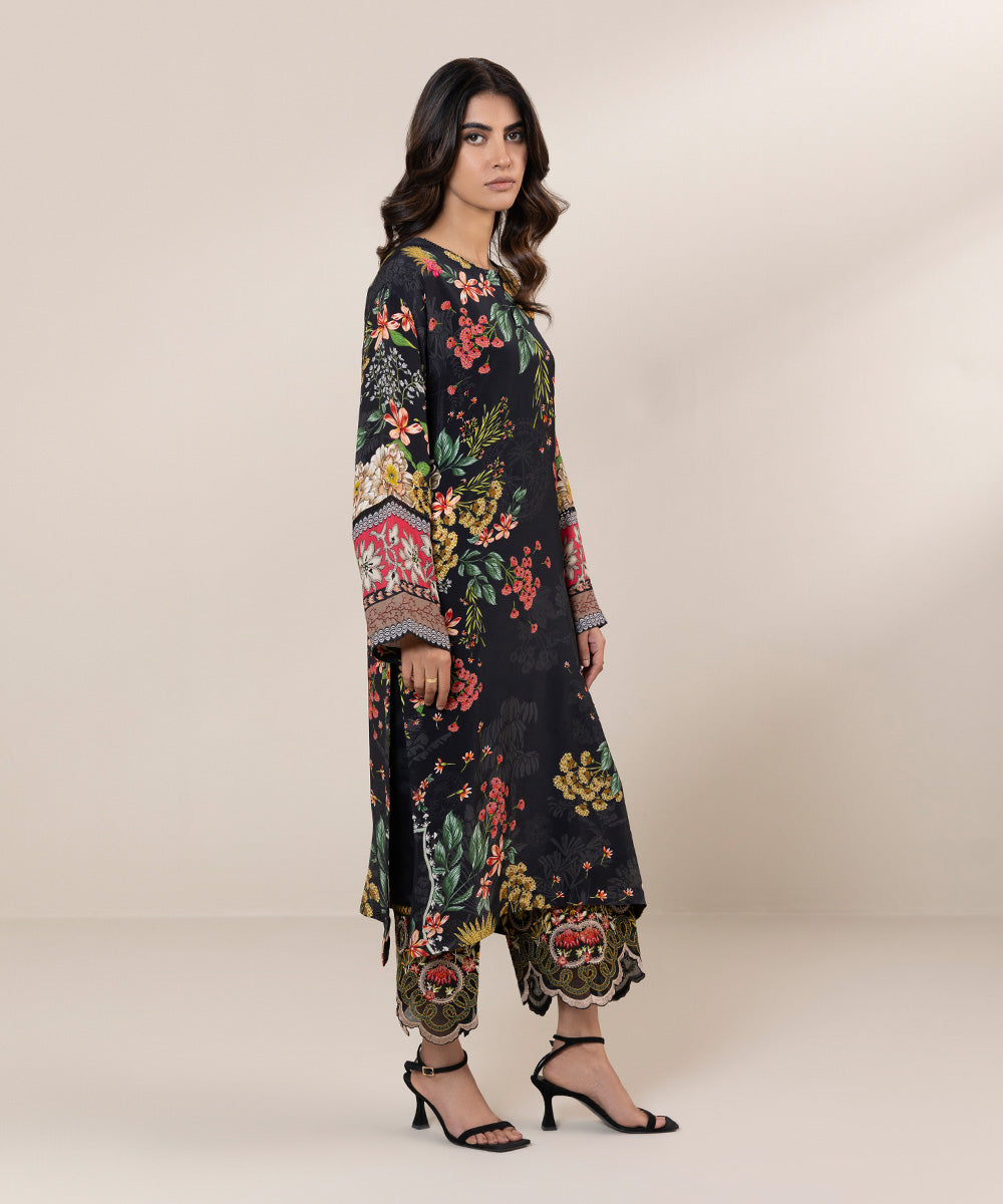 2 Piece - Printed Silk Suit