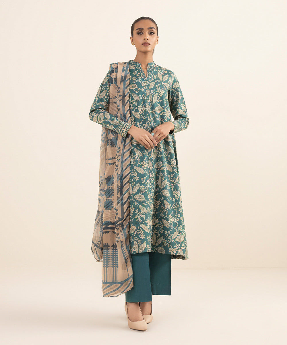 2 Piece - Printed Cotton Suit