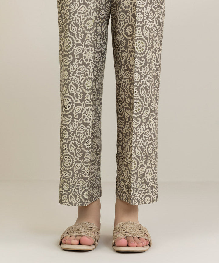 Printed Cambric Straight Pants