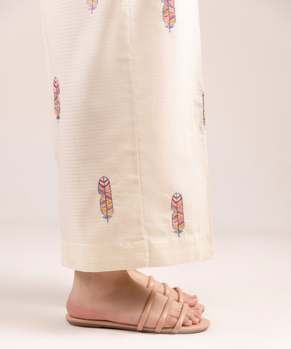 Embroidered Dobby Culottes