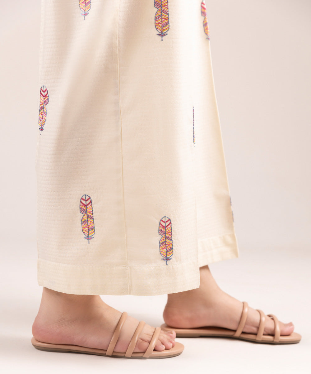 Embroidered Dobby Culottes