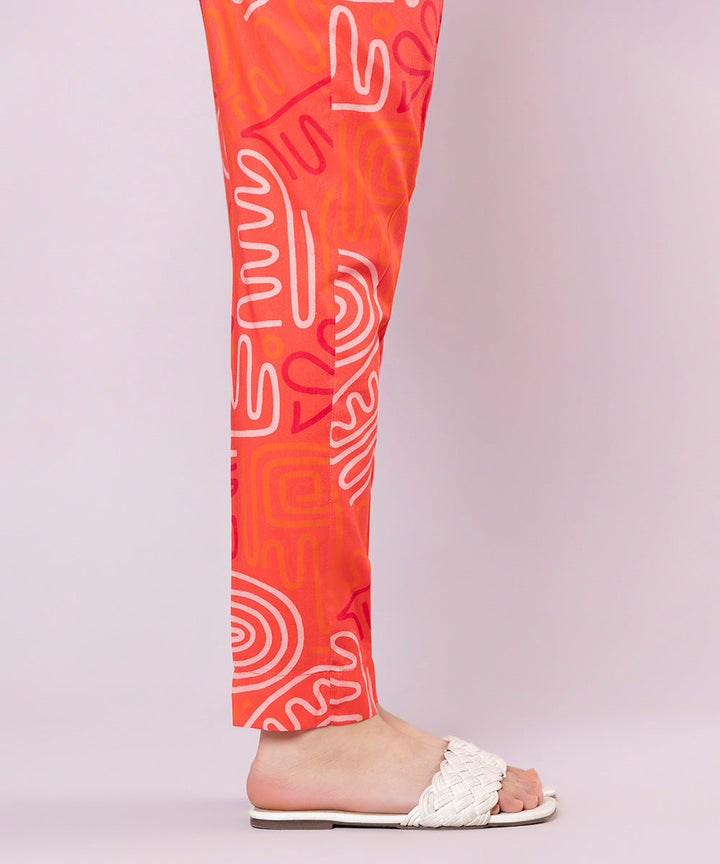 Printed Cotton Viscose Cigarette Pants