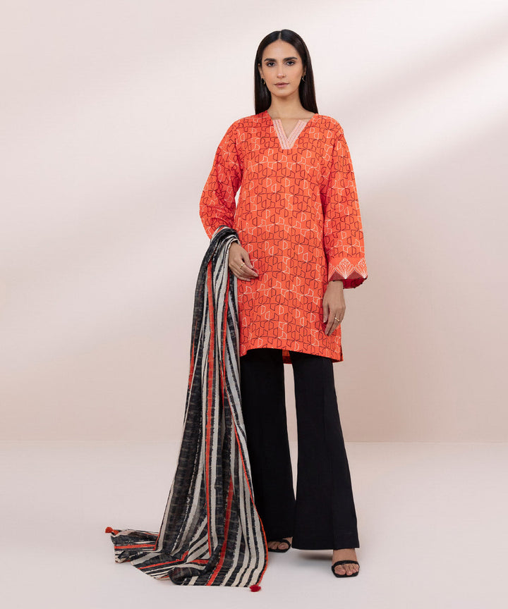 Printed Zari Voile Dupatta