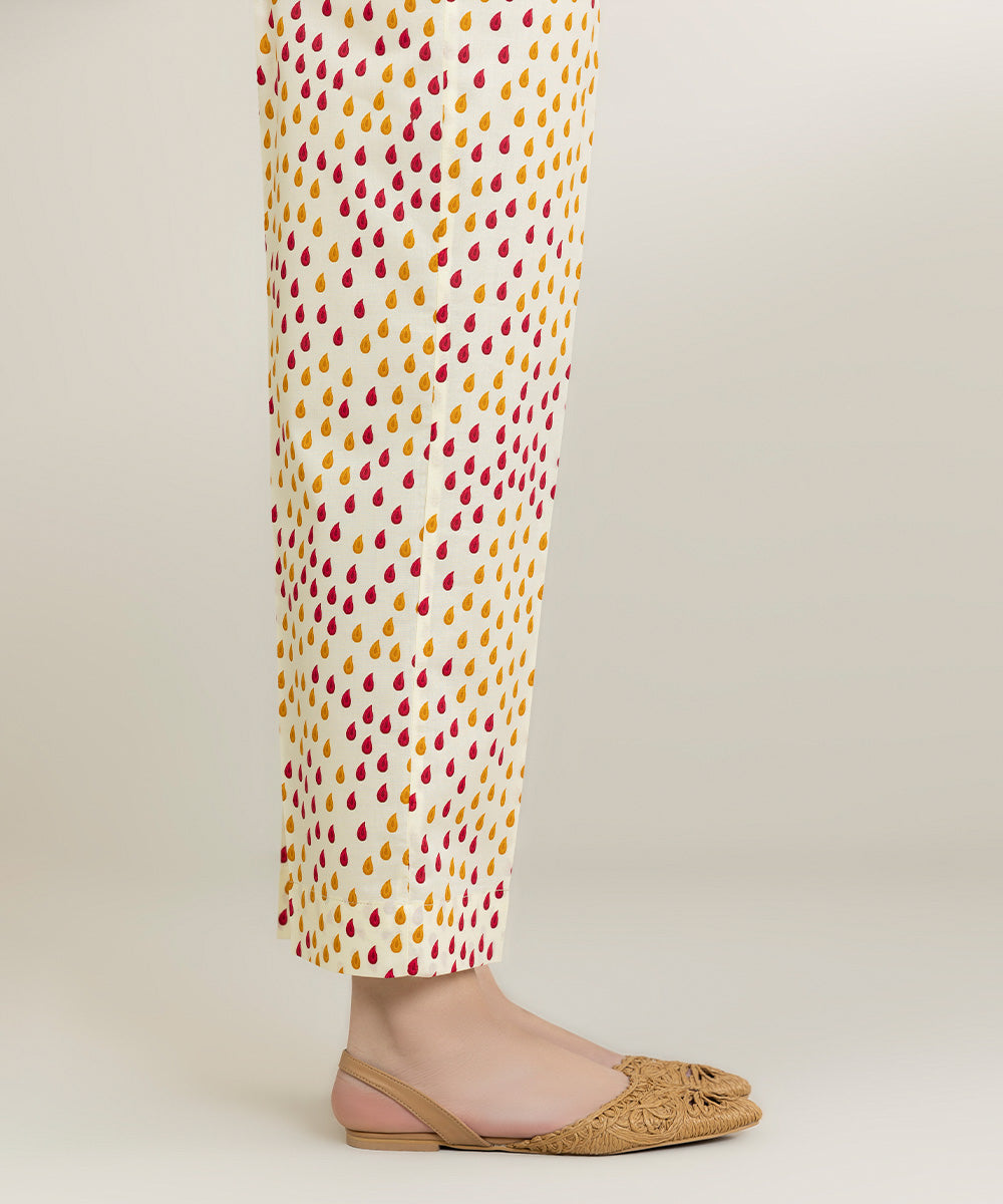 Printed Cambric Straight Pants