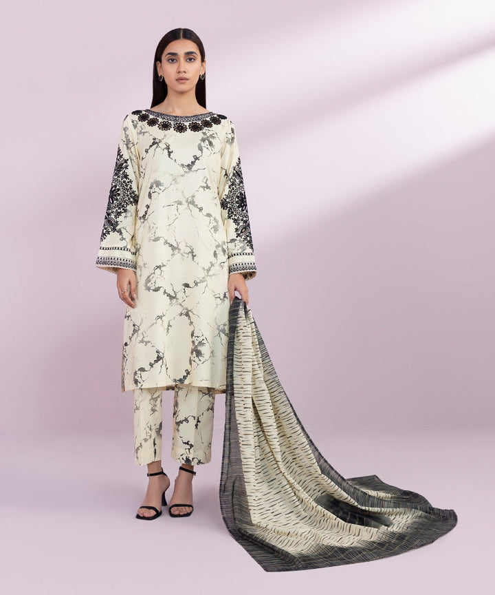 Printed Zari Voile Dupatta