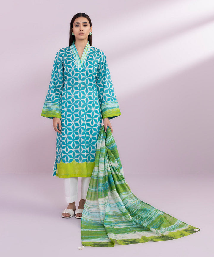 Printed Zari Voile Dupatta