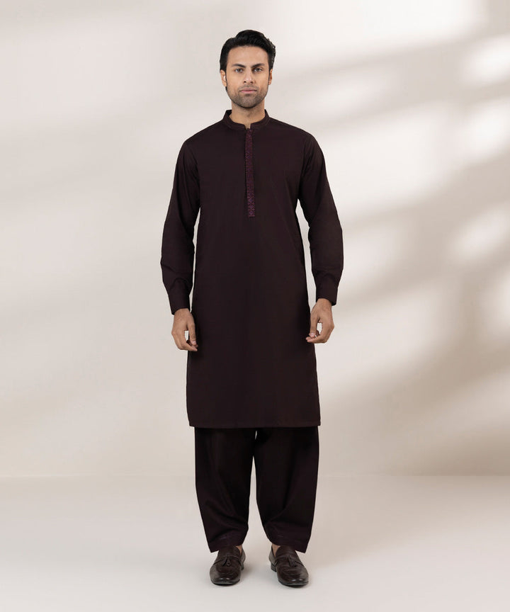 Embroidered Cotton Suit