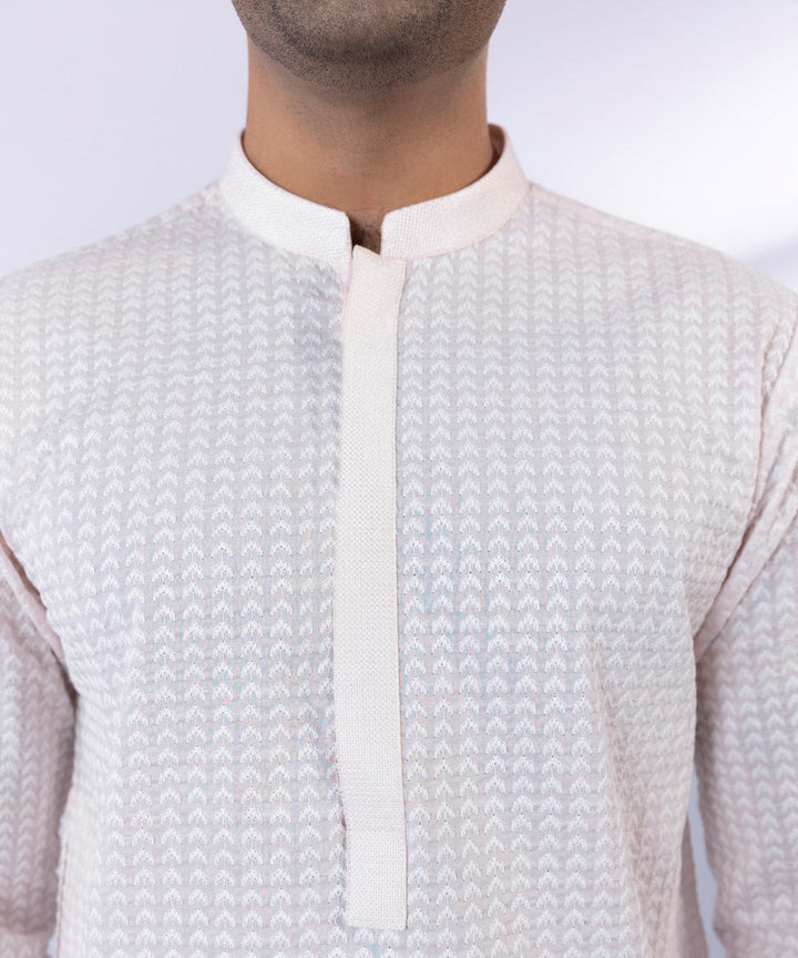 Cotton Schiffli Embroidered Kurta