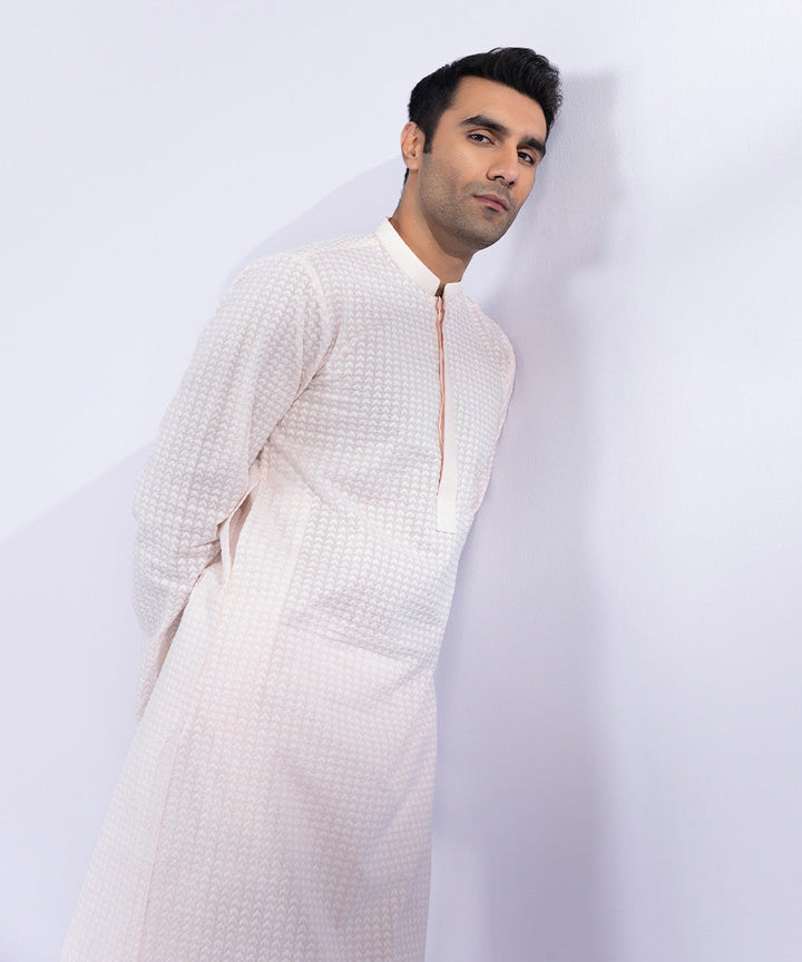 Cotton Schiffli Embroidered Kurta