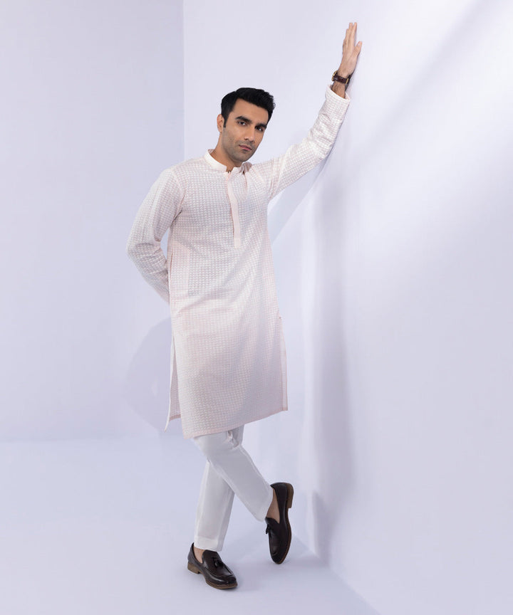 Cotton Schiffli Embroidered Kurta