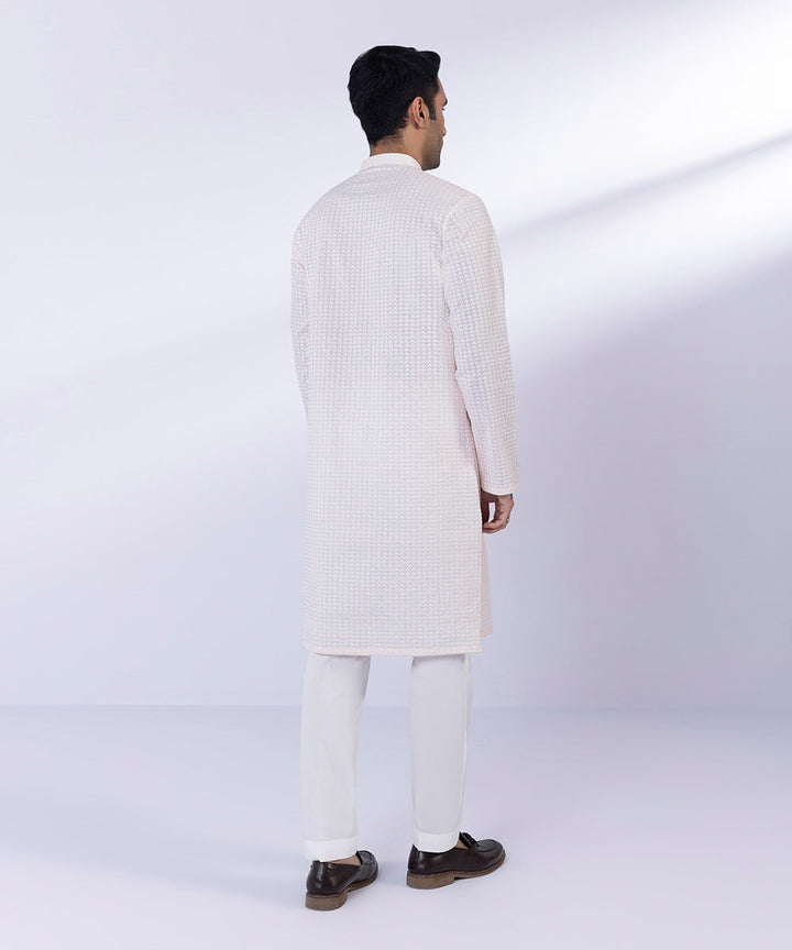 Cotton Schiffli Embroidered Kurta