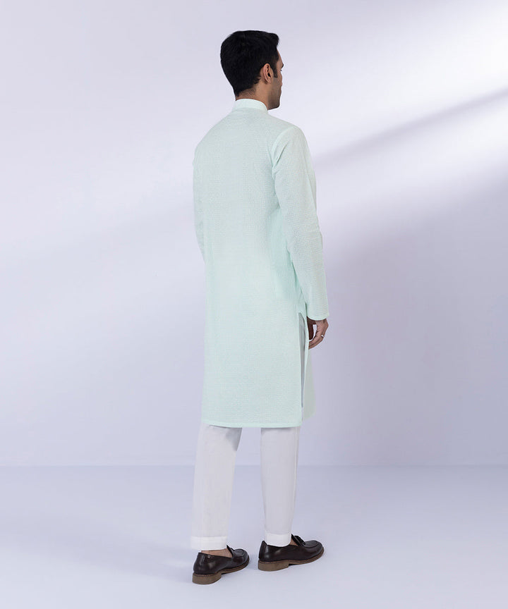 Cotton Schiffli Embroidered Kurta