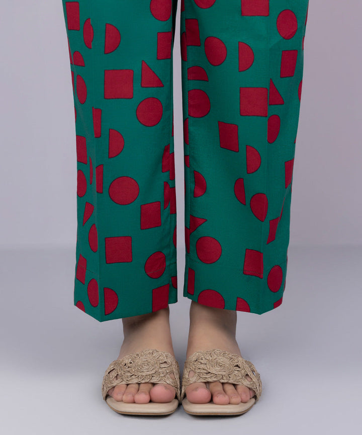 Printed Cambric Straight Pants