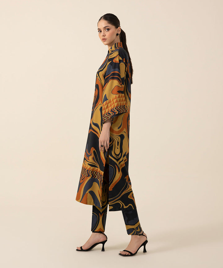 2 Piece - Printed Linen Suit