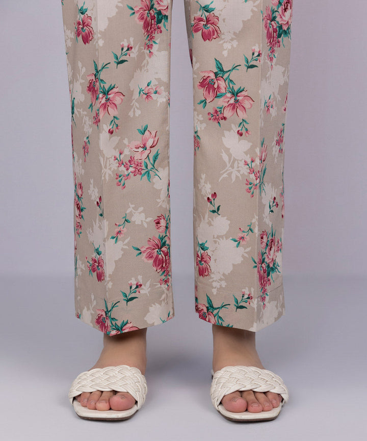 Printed Cambric Straight Pants