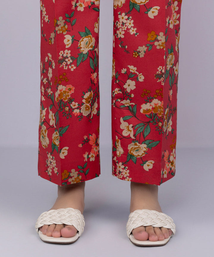 Printed Cambric Straight Pants