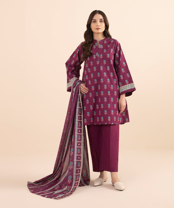 3 Piece - Printed Lawn Suit