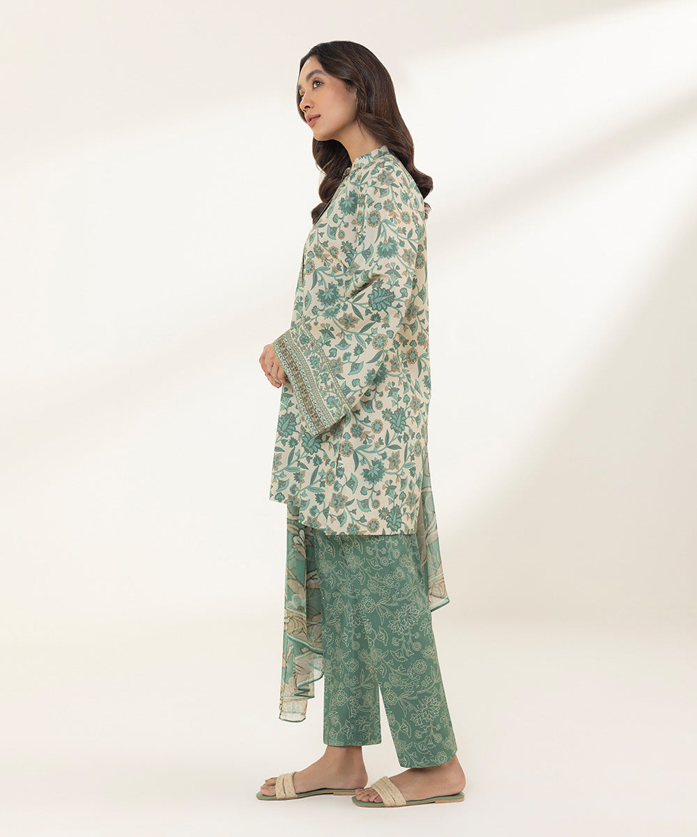 3 Piece - Printed Lawn Suit