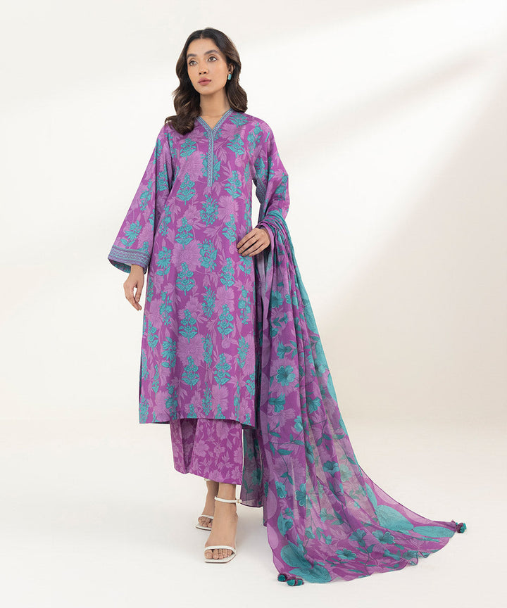 3 Piece - Printed Lawn Suit