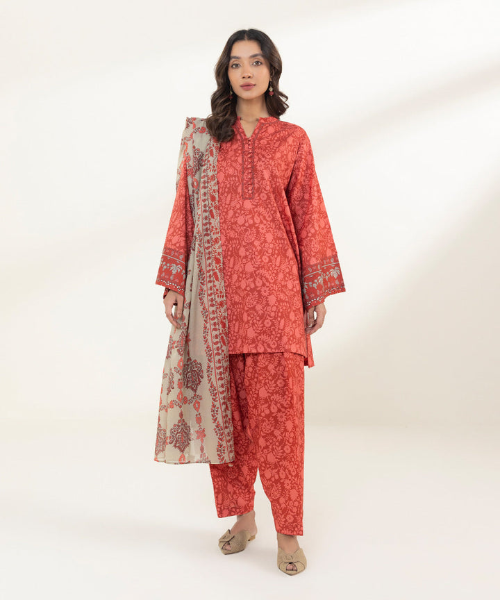 3 Piece - Printed Lawn Suit