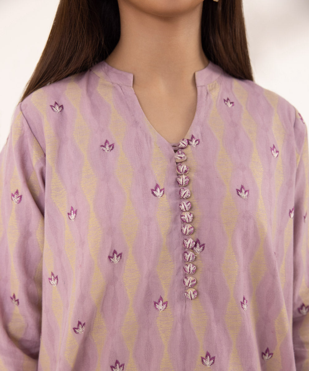 3 Piece - Embroidered Jacquard Suit