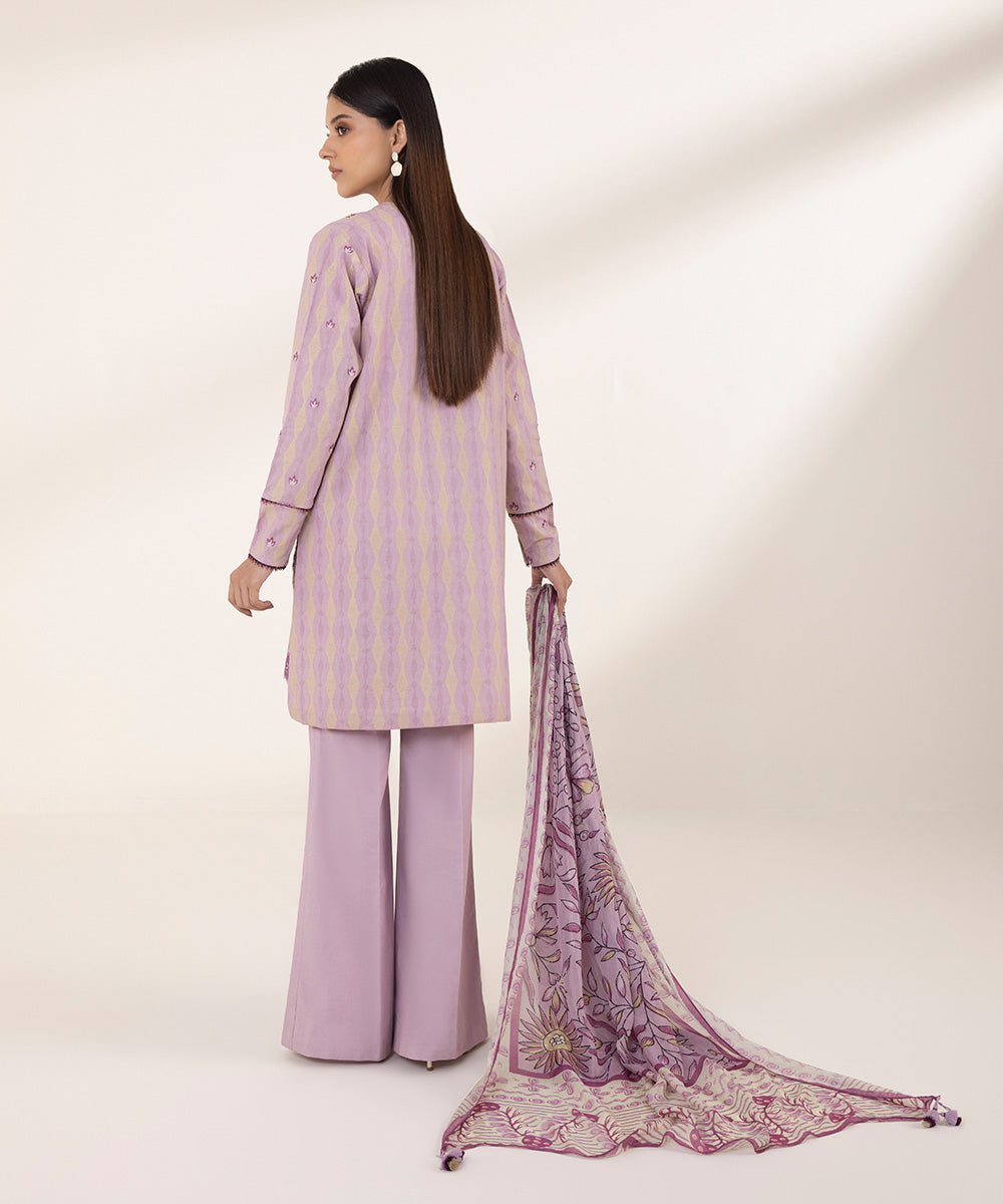 3 Piece - Embroidered Jacquard Suit