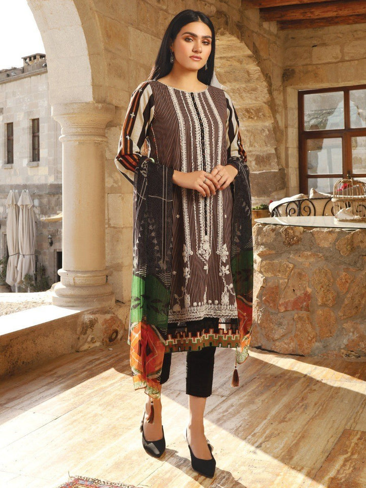 EWU20W12-20154 Unstitched Black Embroidered Khaddar 3 Piece