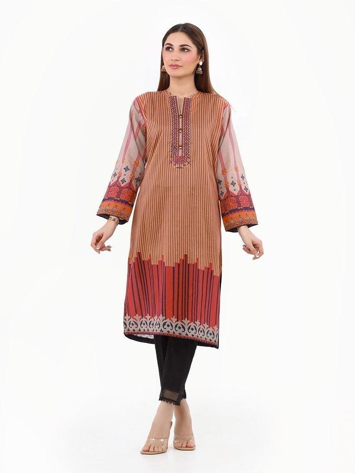 Pret 1Pc Embroidered Chanderi Shirt - EWTKE22-68096