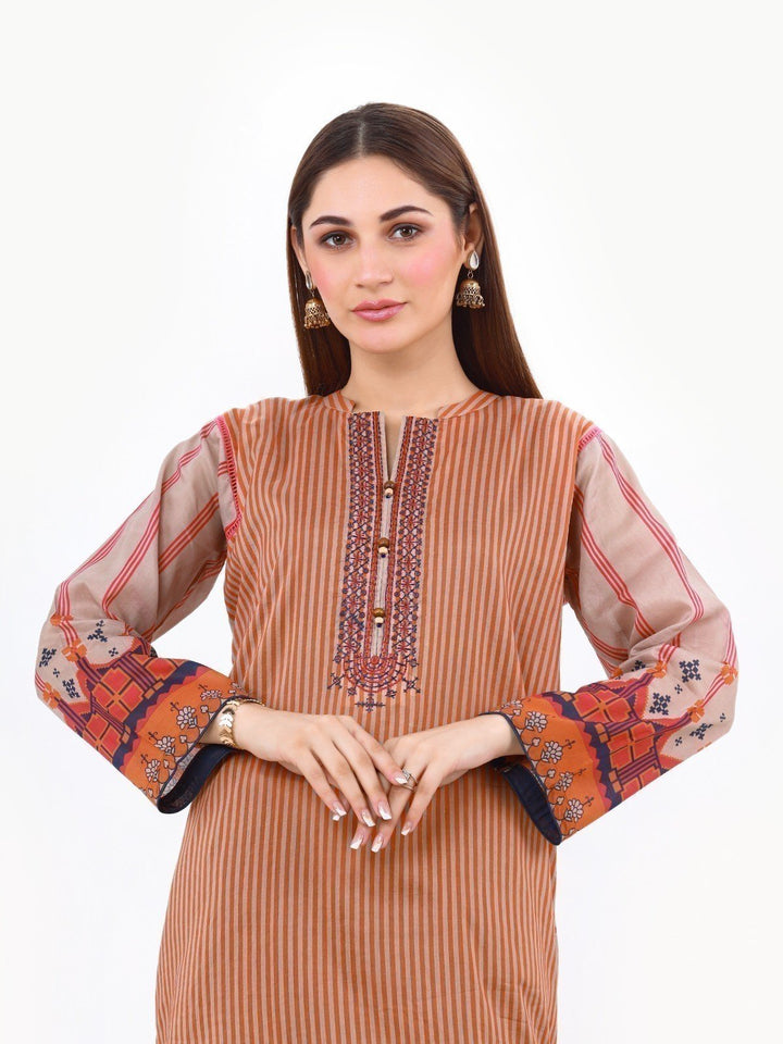 Pret 1Pc Embroidered Chanderi Shirt - EWTKE22-68096